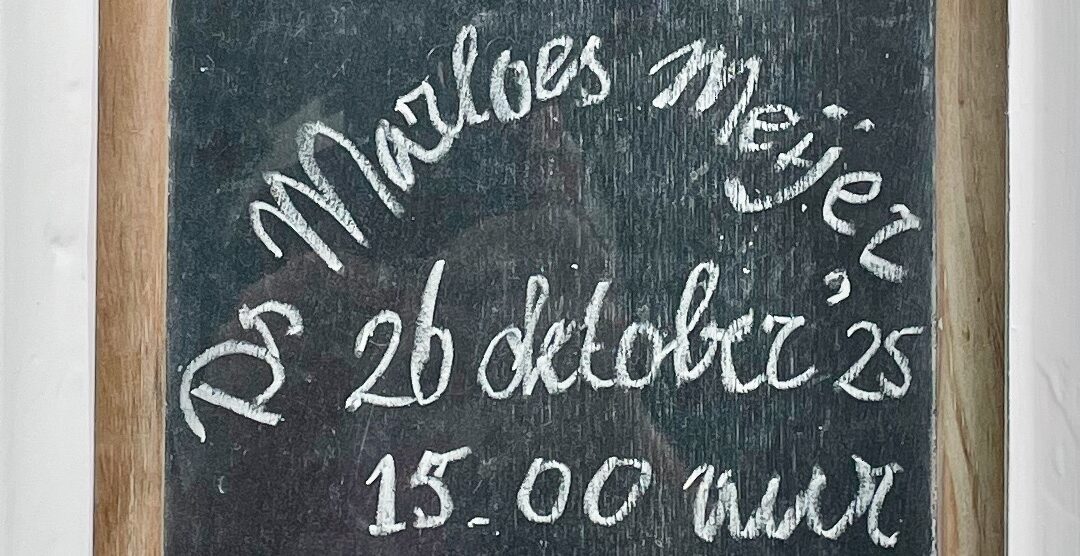 Afscheid Ds. Marloes Meijer: 26|10, viering van 15:00-16:00, feestelijke borrel van 16:00-17:30 (einde zomertijd, dus uurtje langer)