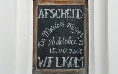 Afscheid Ds. Marloes Meijer: 26|10, viering van 15:00-16:00, feestelijke borrel van 16:00-17:30